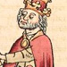 Weihe des Kaisers Otto III. durch Papst Gregor, Cod. Pal. germ 137, fol. 88v; bearbeiteter Ausschnitt